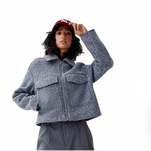 Twik Heather Gray Boucle Knit Jacket - Picture 1 of 3